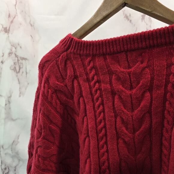 SNDYS Sweater Womens XXL 2X Red Jumper Wide Balloon Oversized Revolve - Picture 6 of 12